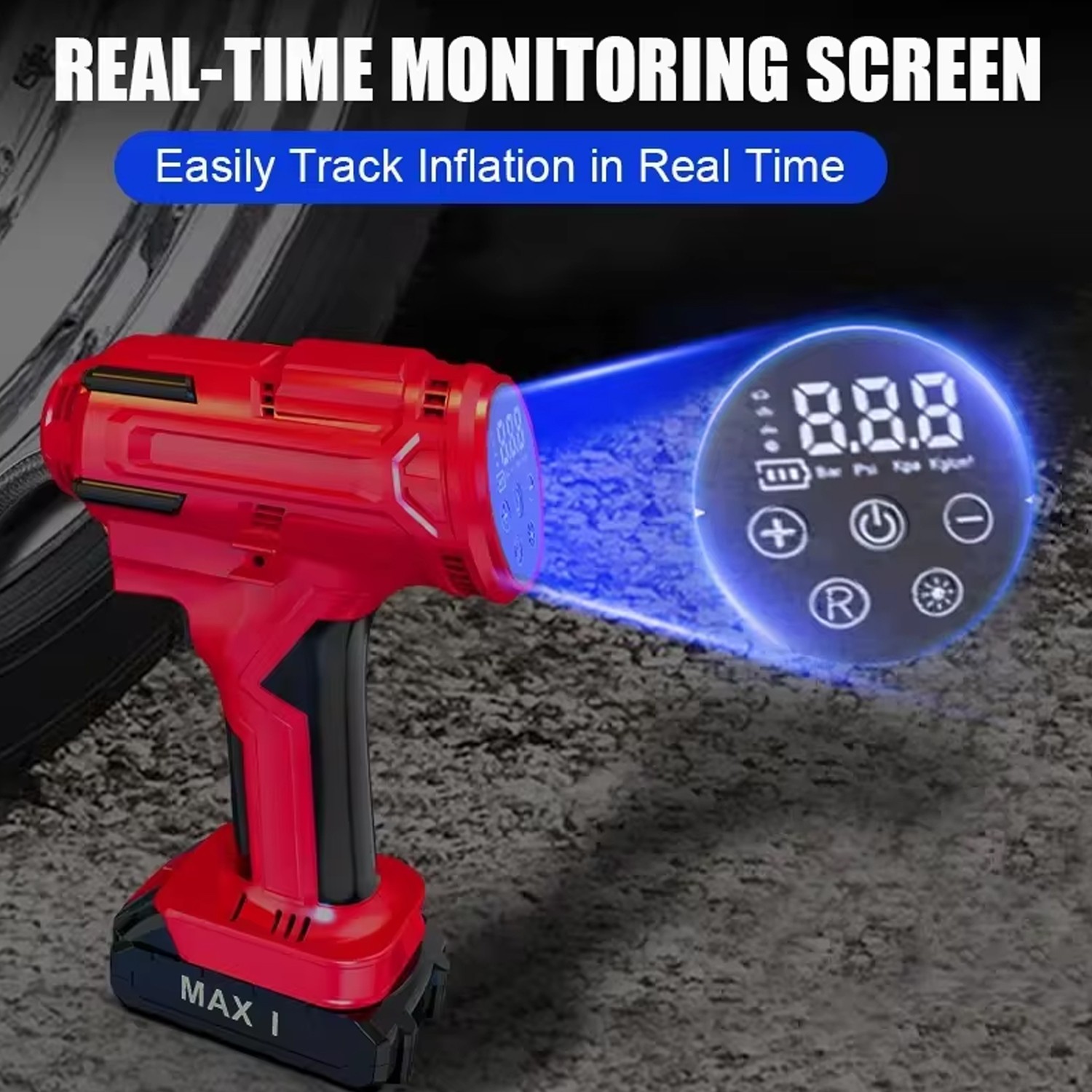 150PSI Cordless Tire Inflator Portable Air Compressor Car Air Tire Pump +Battery