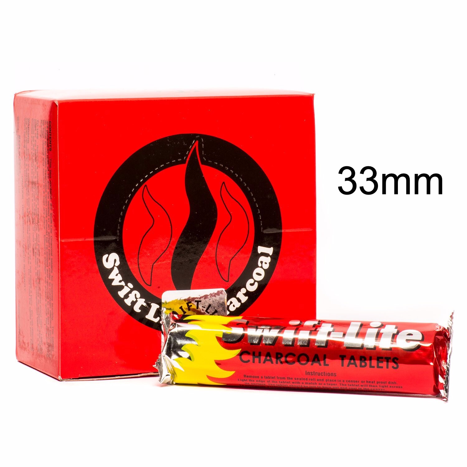 Swift Lite Large 33mm Charcoal Incense Resin 1 – 100 Bars (Choose Amount)