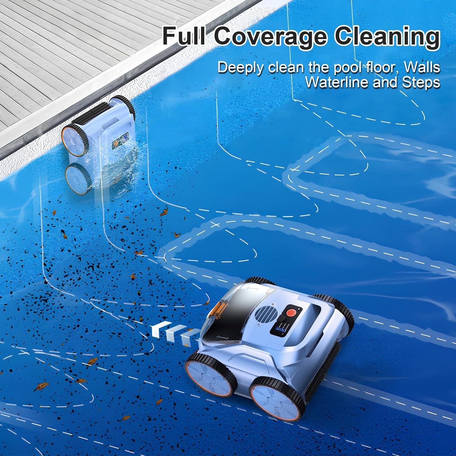 *NEW* Robotic Pool Vacuum, Robotic Pool Cleaner for Inground Pools 180 Mins