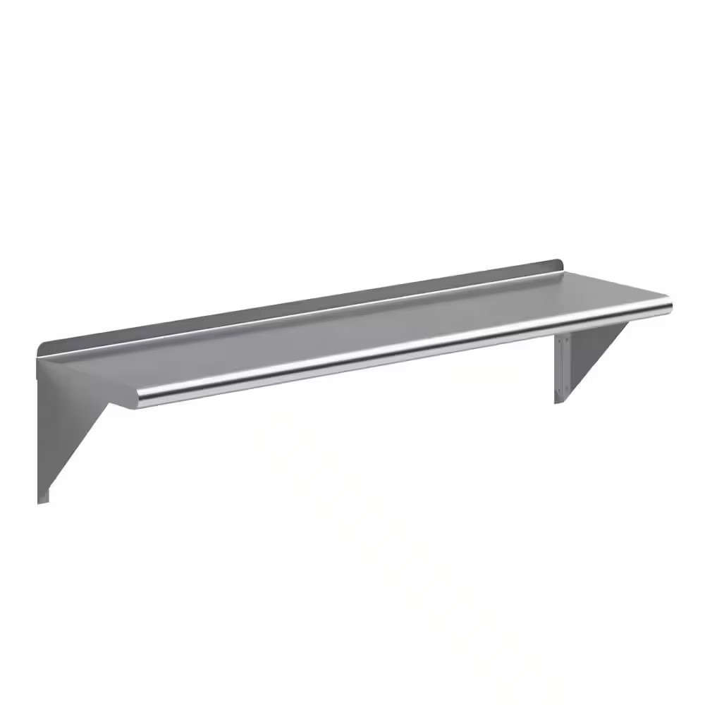 12 In. X 48 In. Stainless Steel Wall Shelf Kitchen, Restaurant, Garage, Laundry,