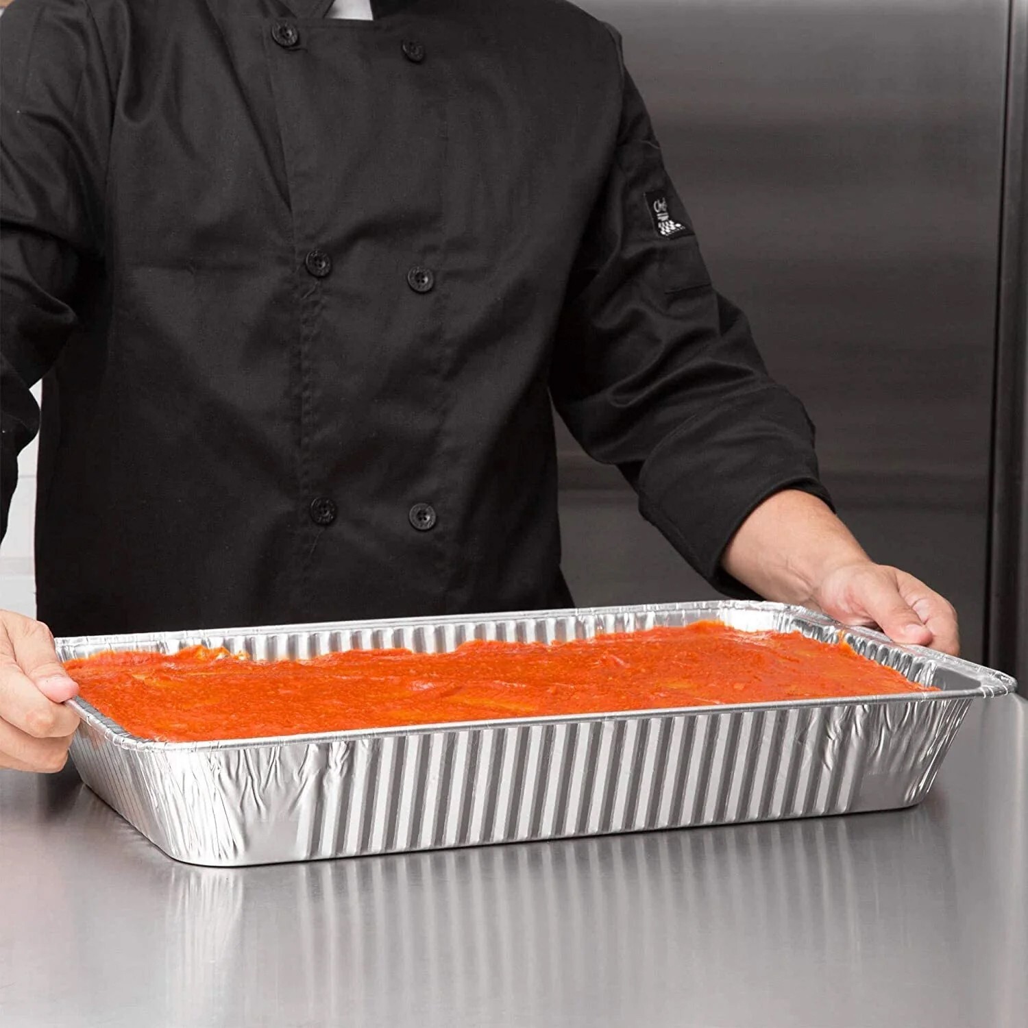 Aluminum Set of Pans Full Size Deep Foil Disposable Durable Large 18 X 14 X 3.5