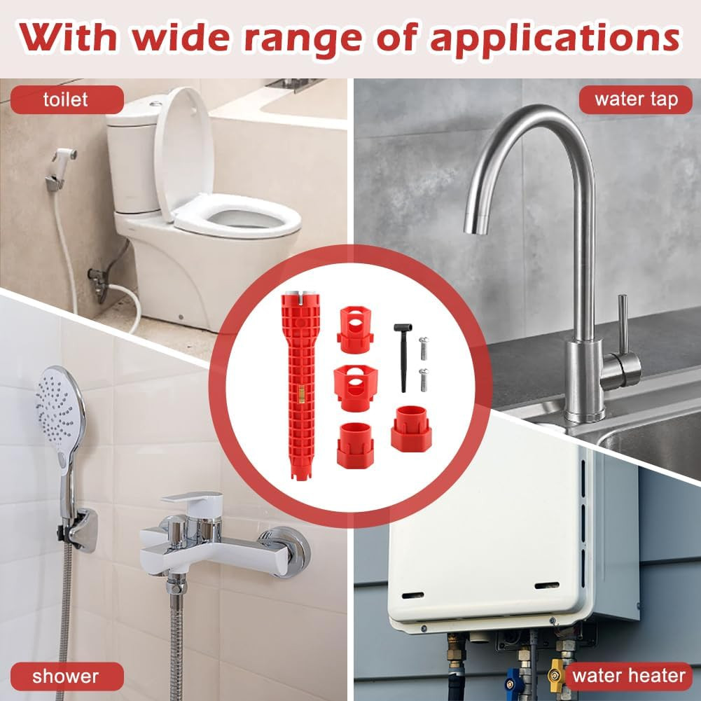 14-In-1 Multi-Functional Wrench Faucet Sink Installer Tool for Toilets and Kitch