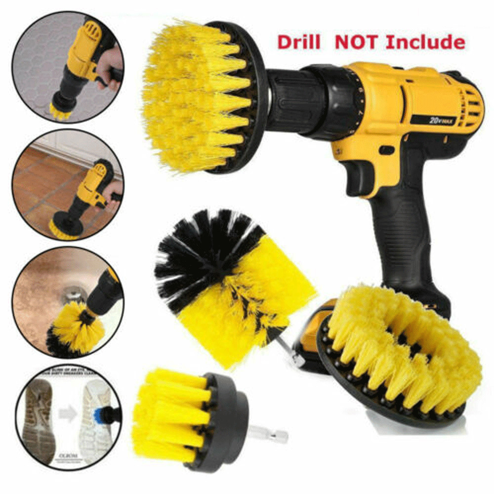 3PCS Drill Brush Power Scrubber Drill Attachments For Carpet Tile Grout Cleaning