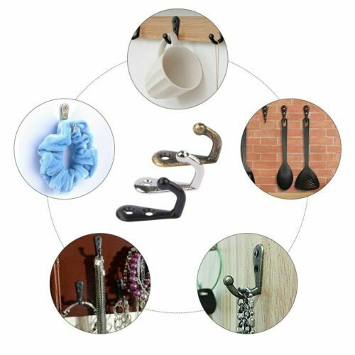 10/30Pcs Hanging Metal Single Hook Clothes Hat Coat Robe Wall Door Hangers Hooks