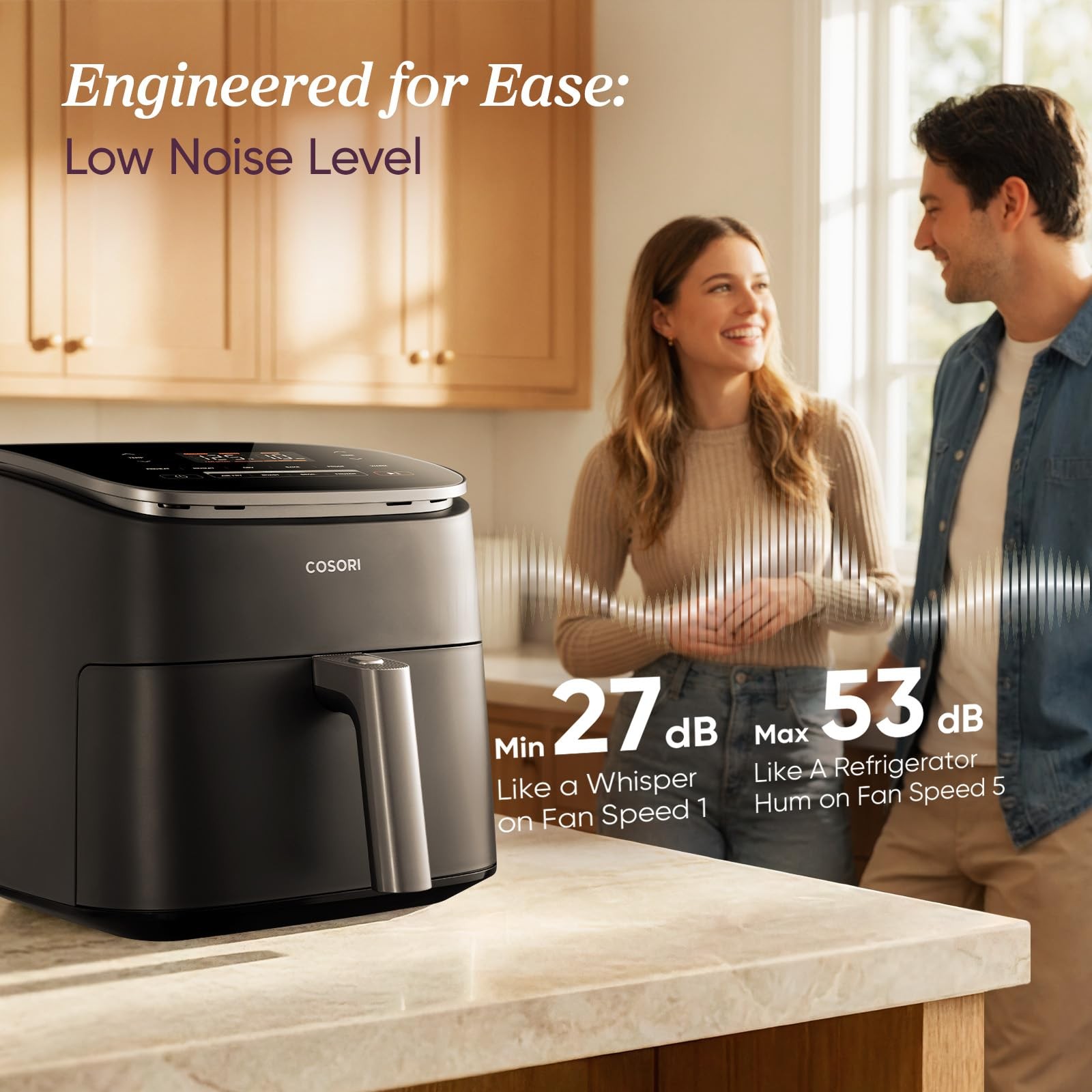 Cosori 9-in-1 TurboBlaze Air Fryer 6 Qt, PFAS-Free Ceramic 6QT, Dark Gray