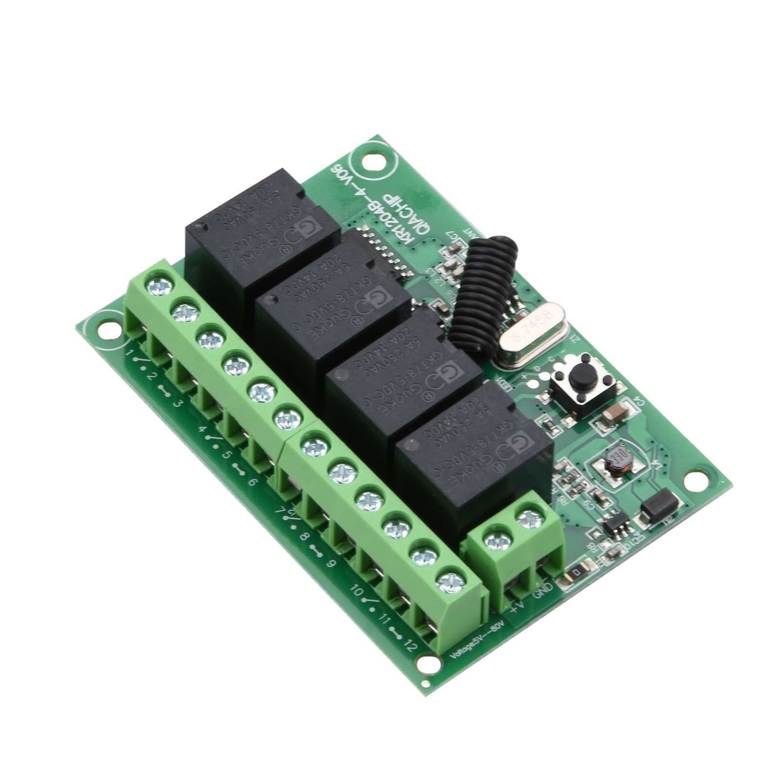 Brand New DC 4-Channel Wireless RF Remote Control Relay Switch With 2 Receiver