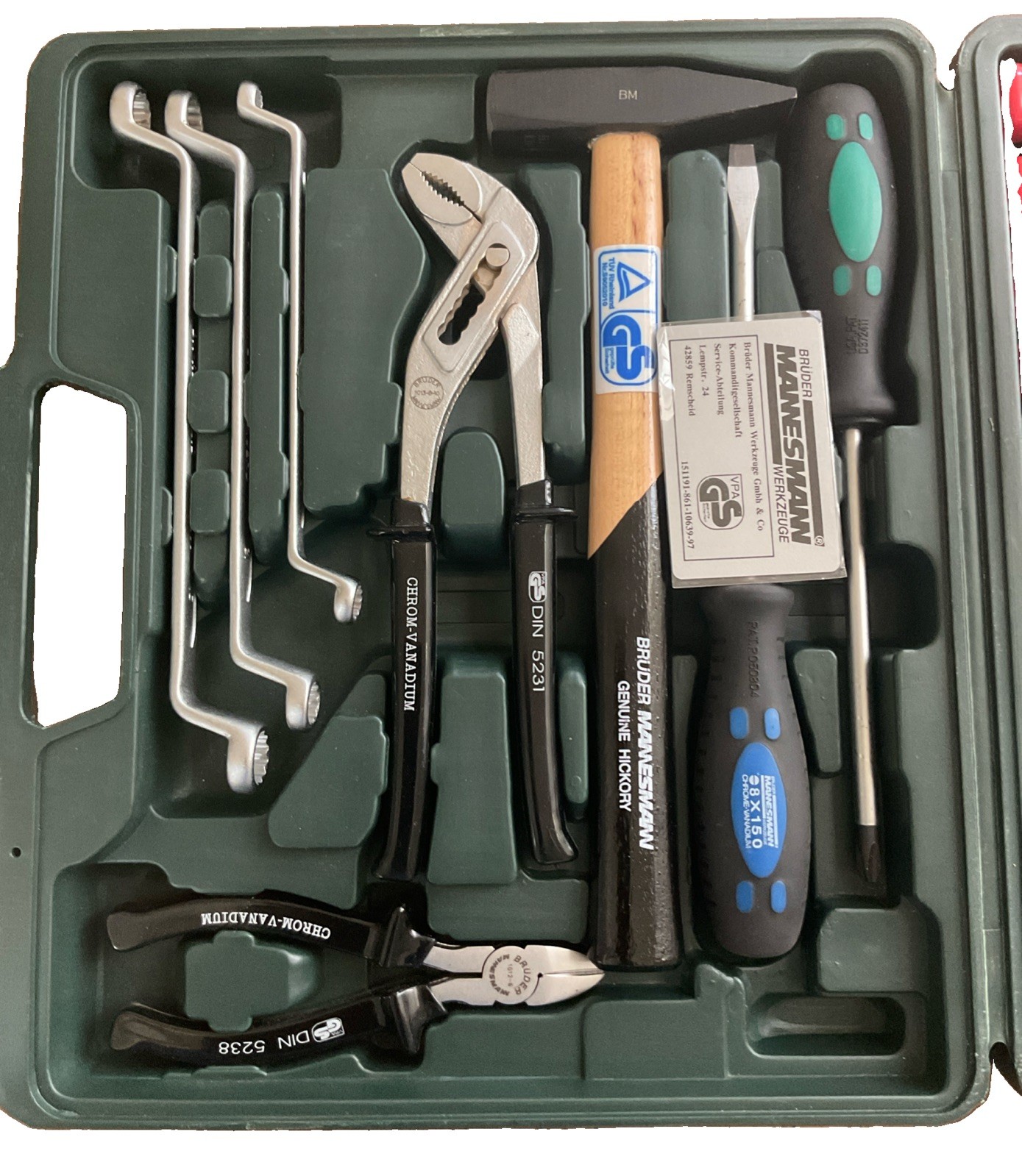 Vintage Brüder Mannesmann 2060-21 21-Pc Electrician Mechanic Mixed Hand Tool Set
