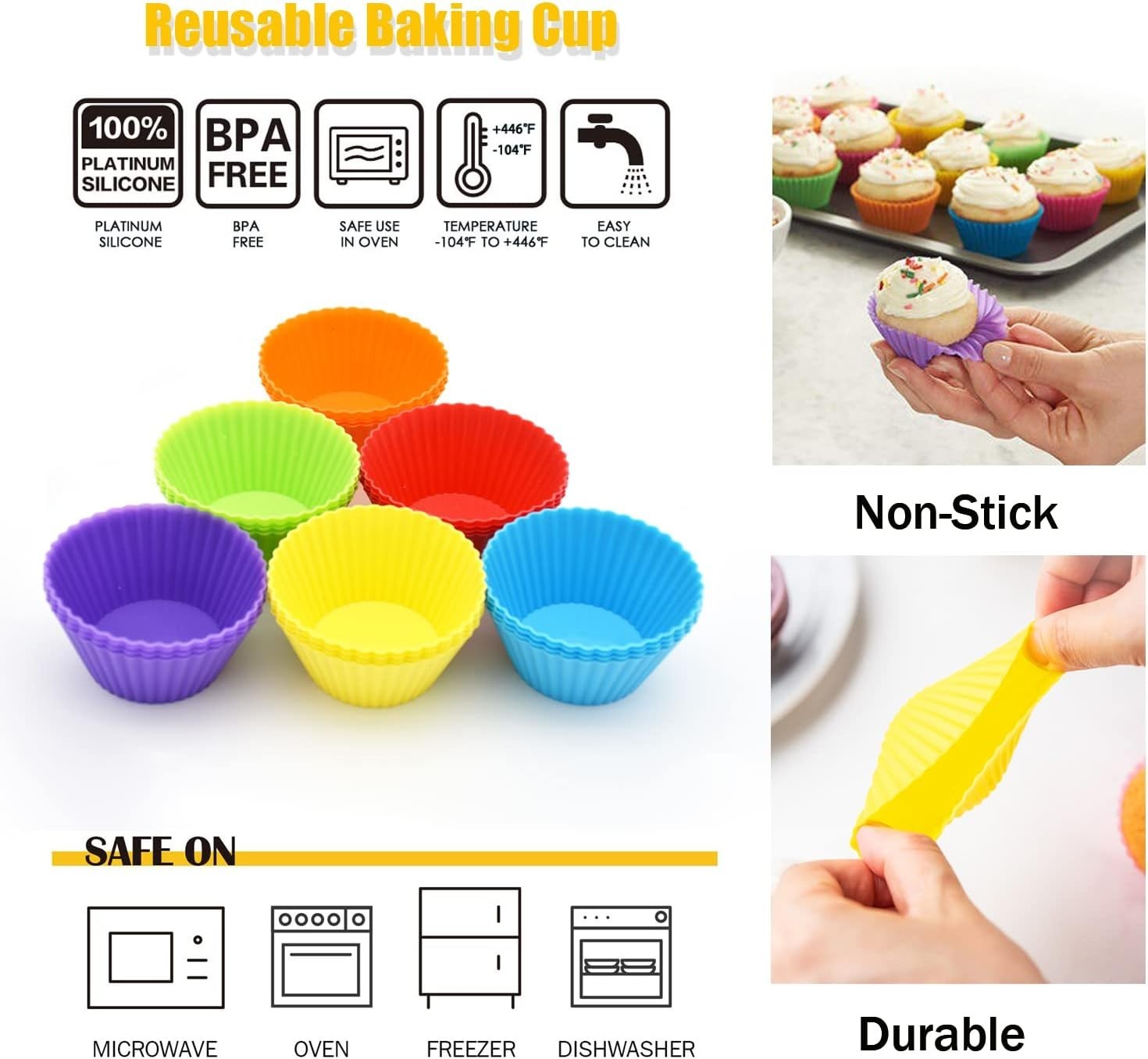 Reusable Silicone Muffin Cups – Easy Clean Non-Stick Bakeware Set