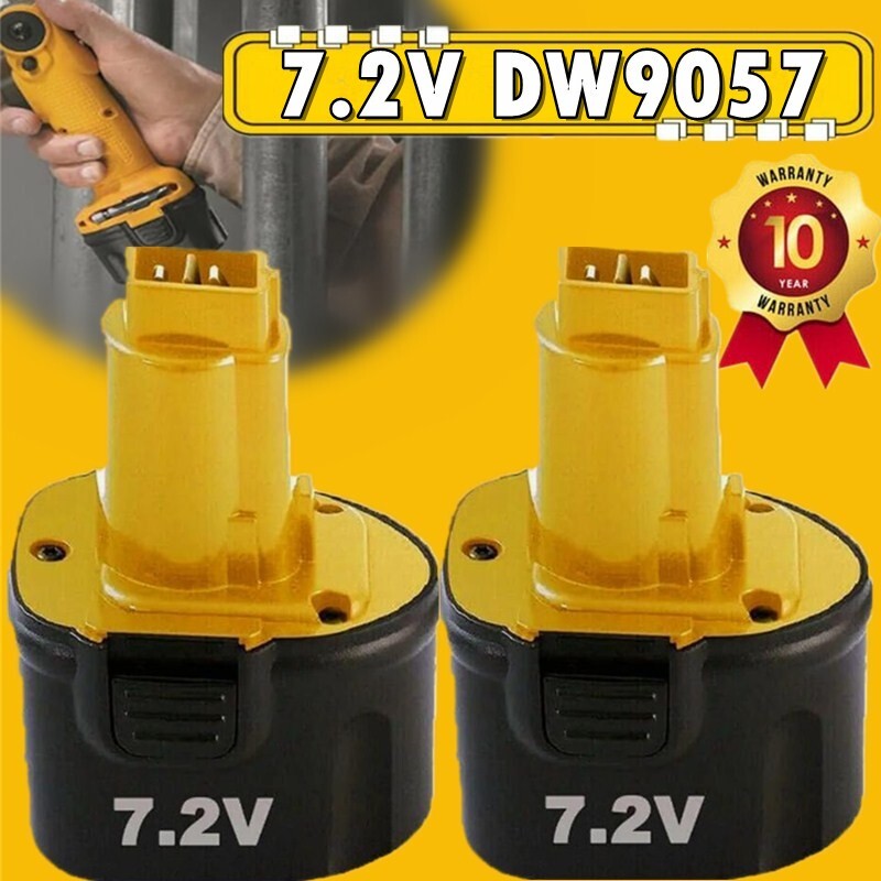 2Packs For Dewalt DW9057 7.2 Volt NI-MH Battery Cordless DE9057 DE9085 /Charger