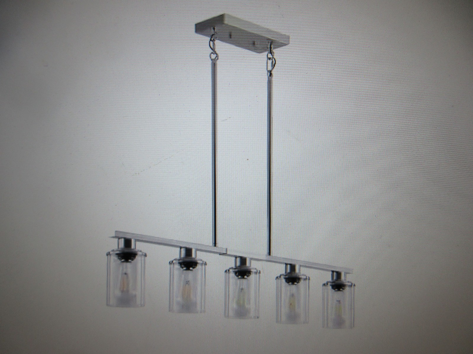MENCOLULU 37 in. 5 Lights Modern Industrial Brushed Nickel Chandelier w Shades