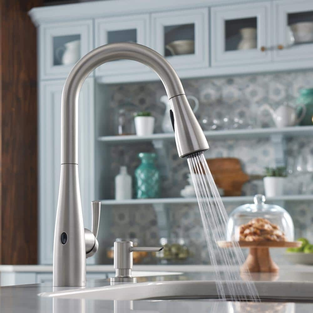 Essie Touchless MotionSense Pull-Down Sprayer Faucet in S. R. Stainless by MOEN