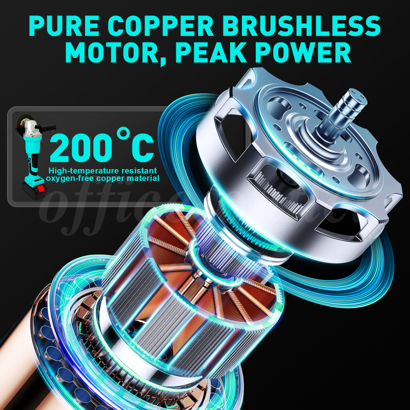 21V Brushless Angle Grinder 4″ Cordless Angle Grinder Kit with 2-1300mah Battery