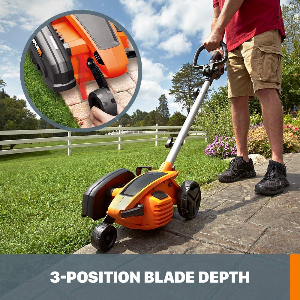 WORX 12 Amp 7.5’’ Electric Lawn Edger & Trencher, 7.5in, Black and Orange