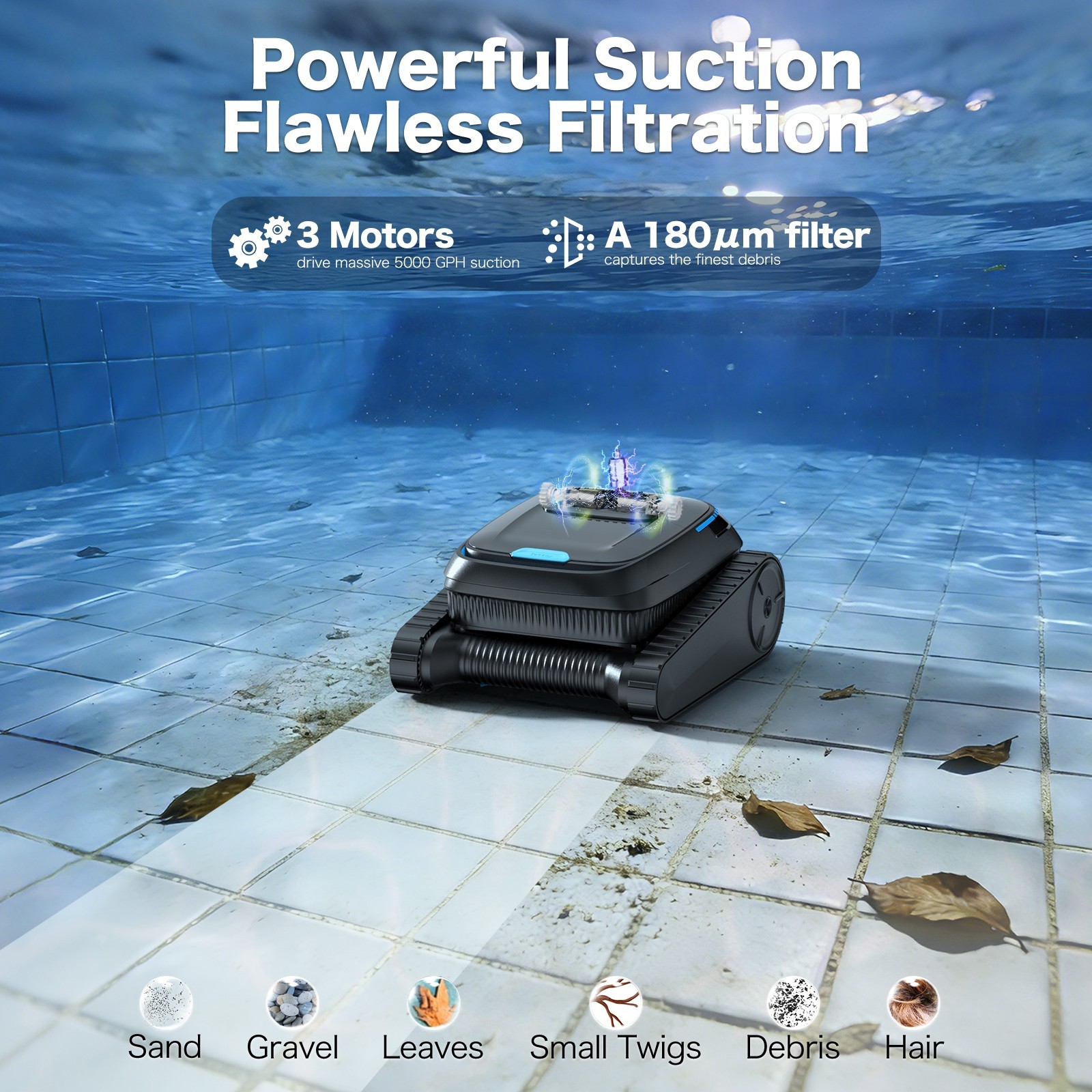 Refurbished AIRROBO CP20 Robot Pool Cleaner Vacuum Inground Floor Wall Waterline
