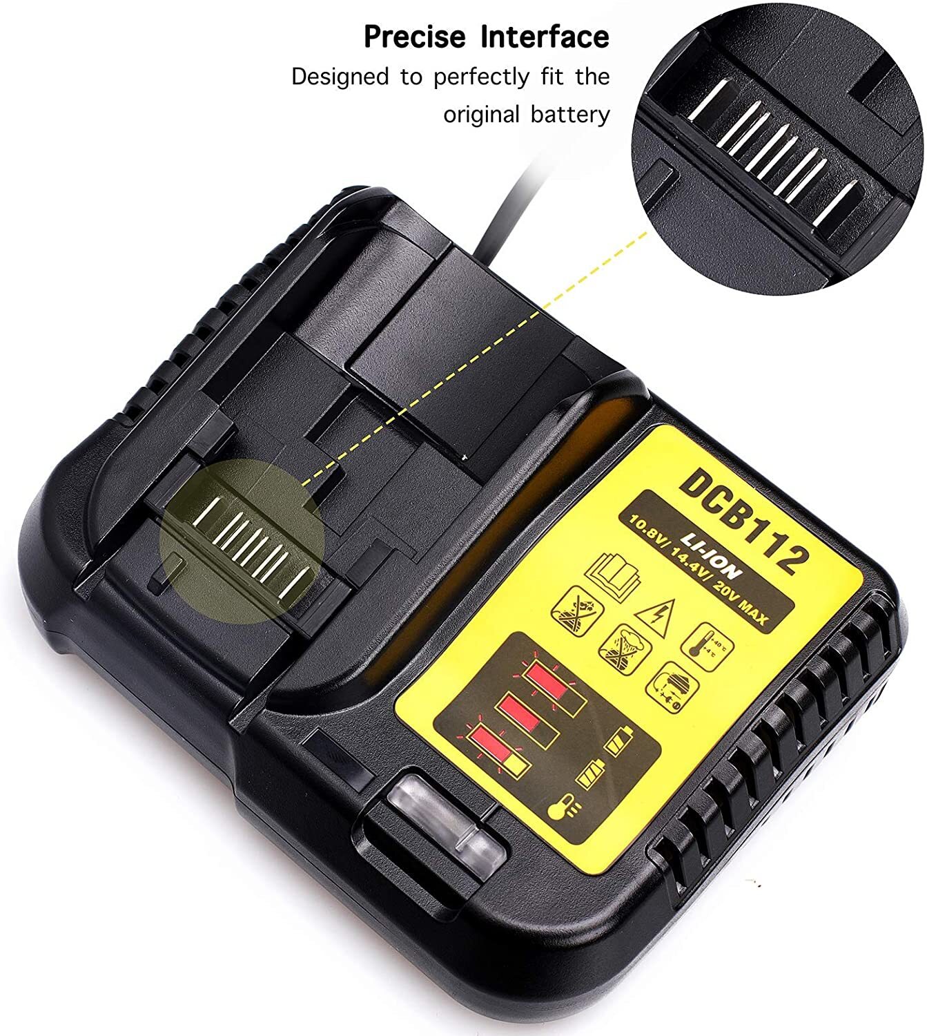 for Dewalt DCB112 12V-20V Li-Ion Battery Charger DCB101 DCB105 DCB107 DCB115