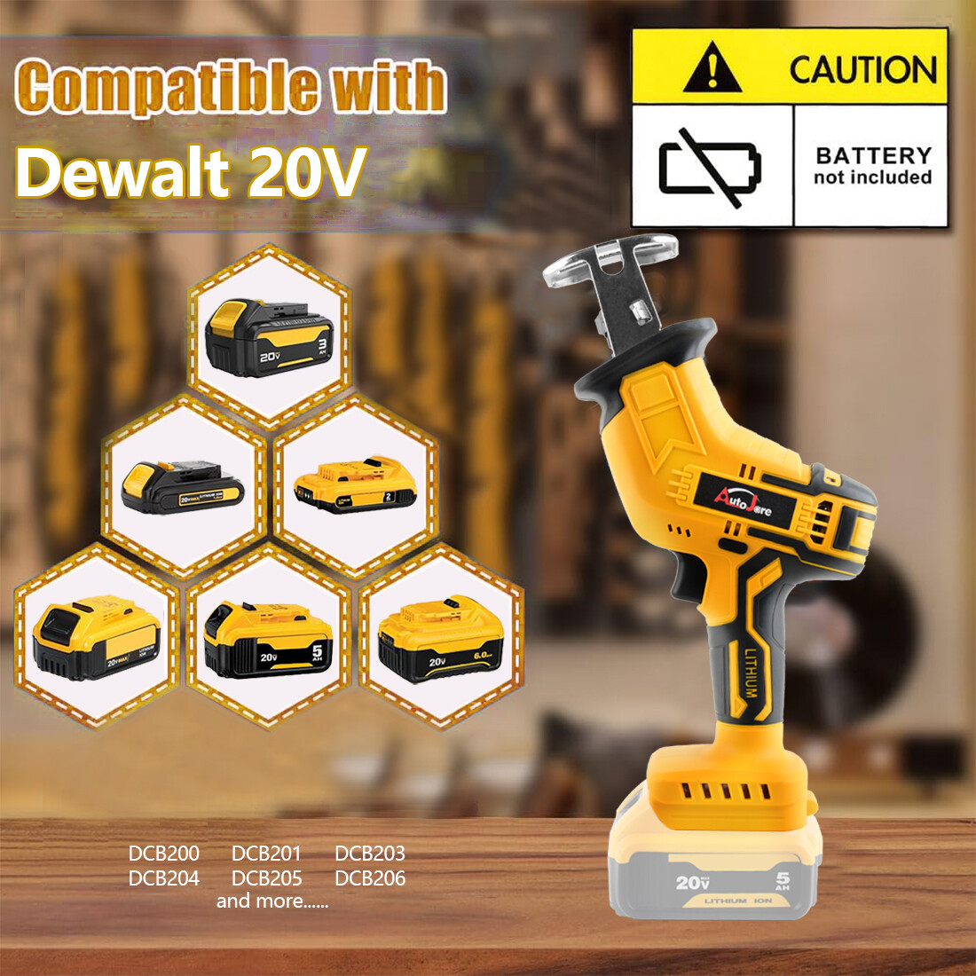 Cordless Reciprocating Saw for Dewalt 20V Battery Brushless Power Recipro Tool