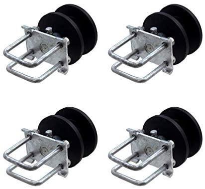 (4-Pack) 4″ Square Post x 2″ Square Gate Frame Premium Nylon Cantilever Roller
