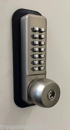 All Weather Mechanical Keyless Deadbolt Door Lock – Satin Nickel