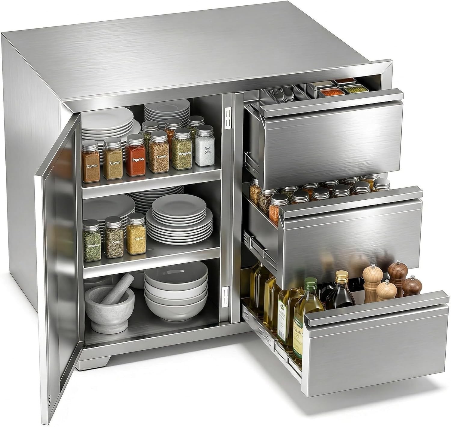 Stainless Steel Access BBQ Island Kitchen BBQ Door Outdoor Kitchen Drawers 28×22