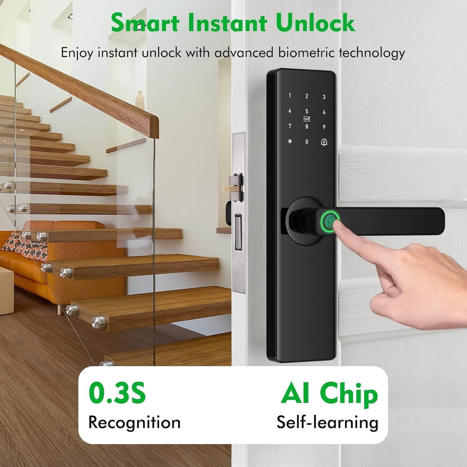 Smart Fingerprint Door Lock, Keyless Entry Front Door Lock Deadbolt