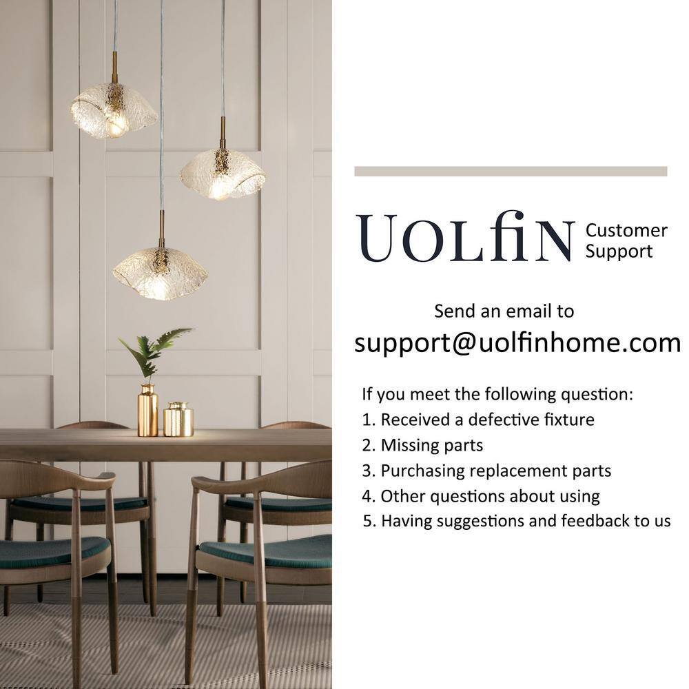 Uolfin 14.2 in. 2-Light Dark Gold Vanity Light with Frosted Glass Shades