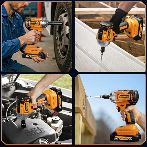 Brushless Impact Wrench 3-in-1 500N.m(369Ft-lbs) Torque 500N.m-2 batteries
