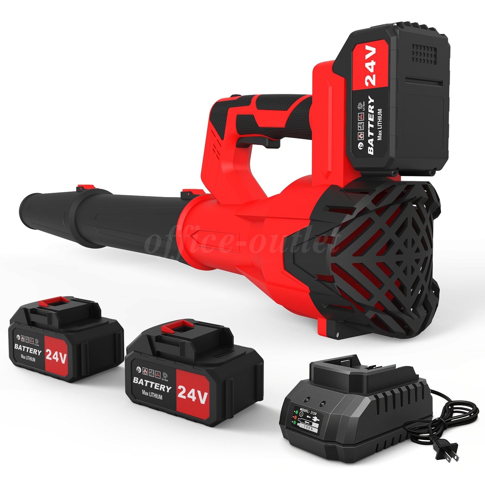 21V High Power Cordless Leaf Blower 6 Speeds Dual 6.0Ah Batteries For Yard Clean