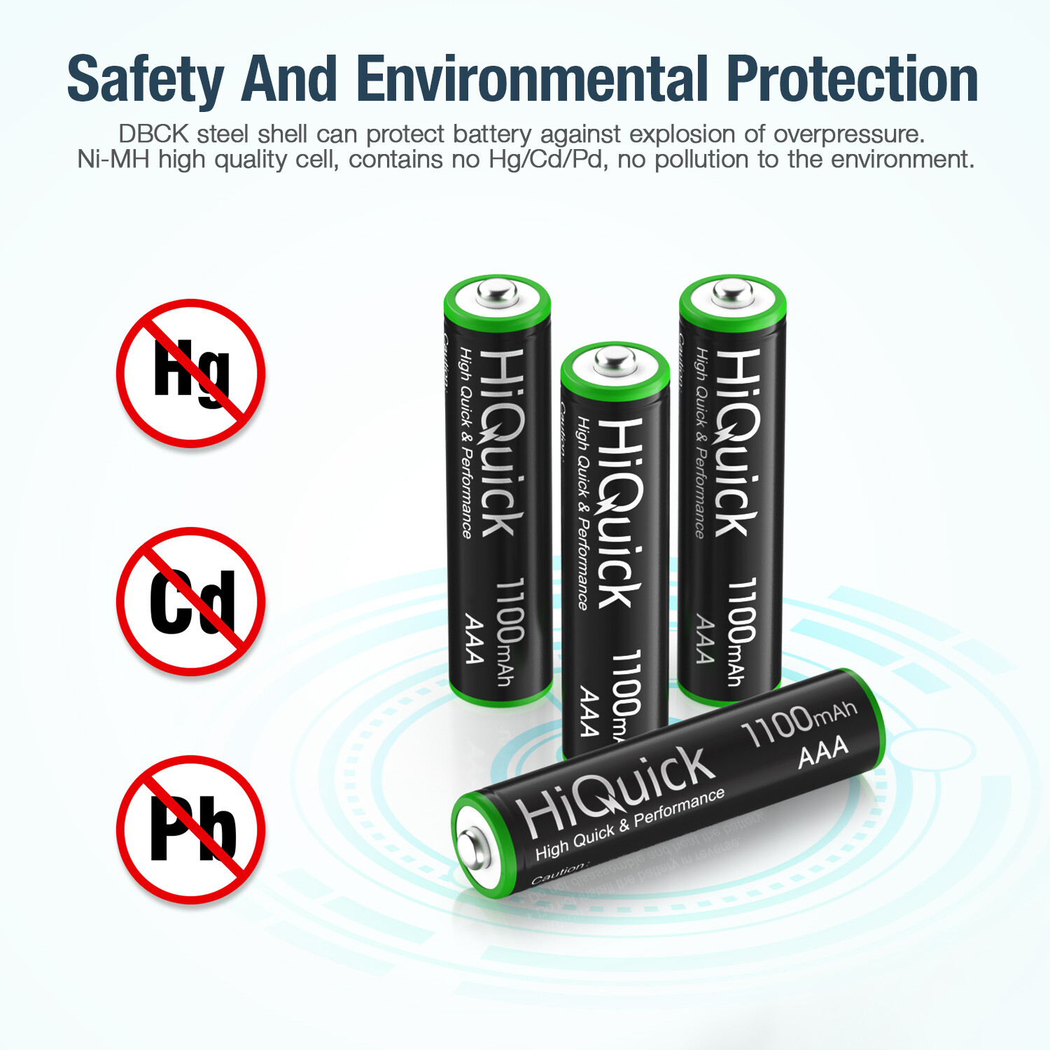 HiQuick AA AAA 2800mAh 1100mAh NiMH Rechargeable Batteries 1.2V + Case Box Lot