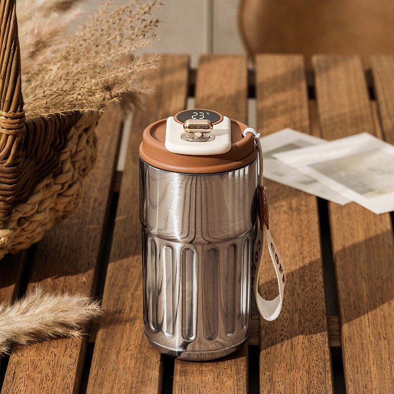 Smart Digital Thermal Bottle Portable Coffee Mug Stainless Steel Water Bottle In