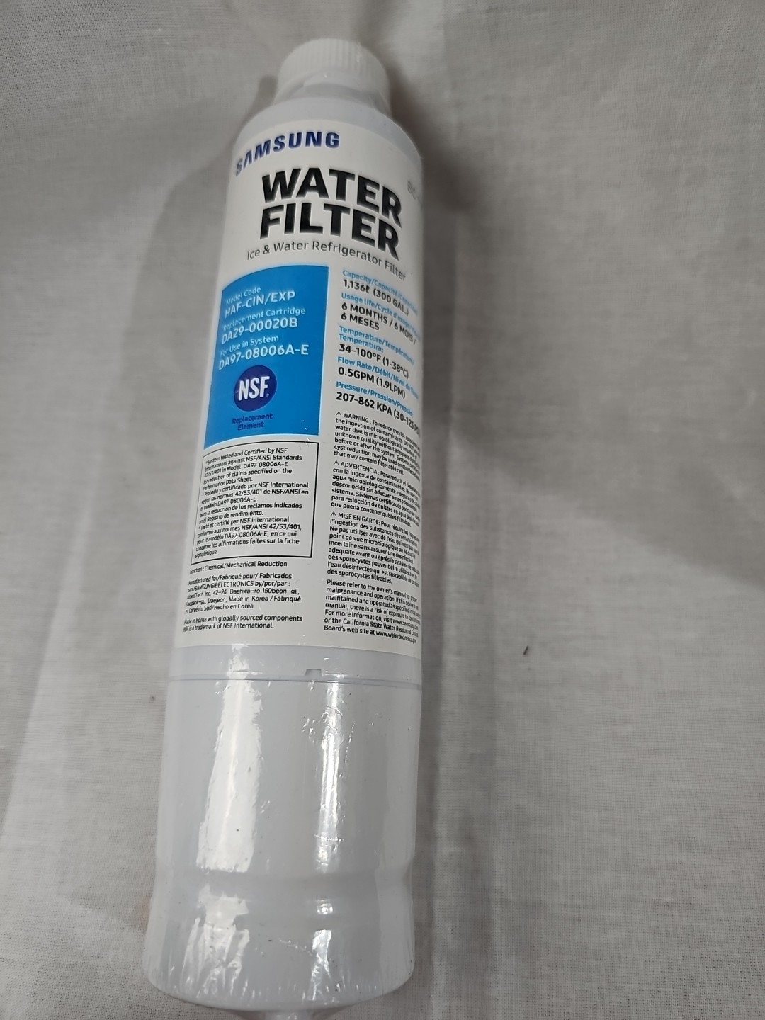 Genuine Samsung DA29-00020B HAF-CIN/EXP-REFRIGERATOR Water Filter “Authentic”