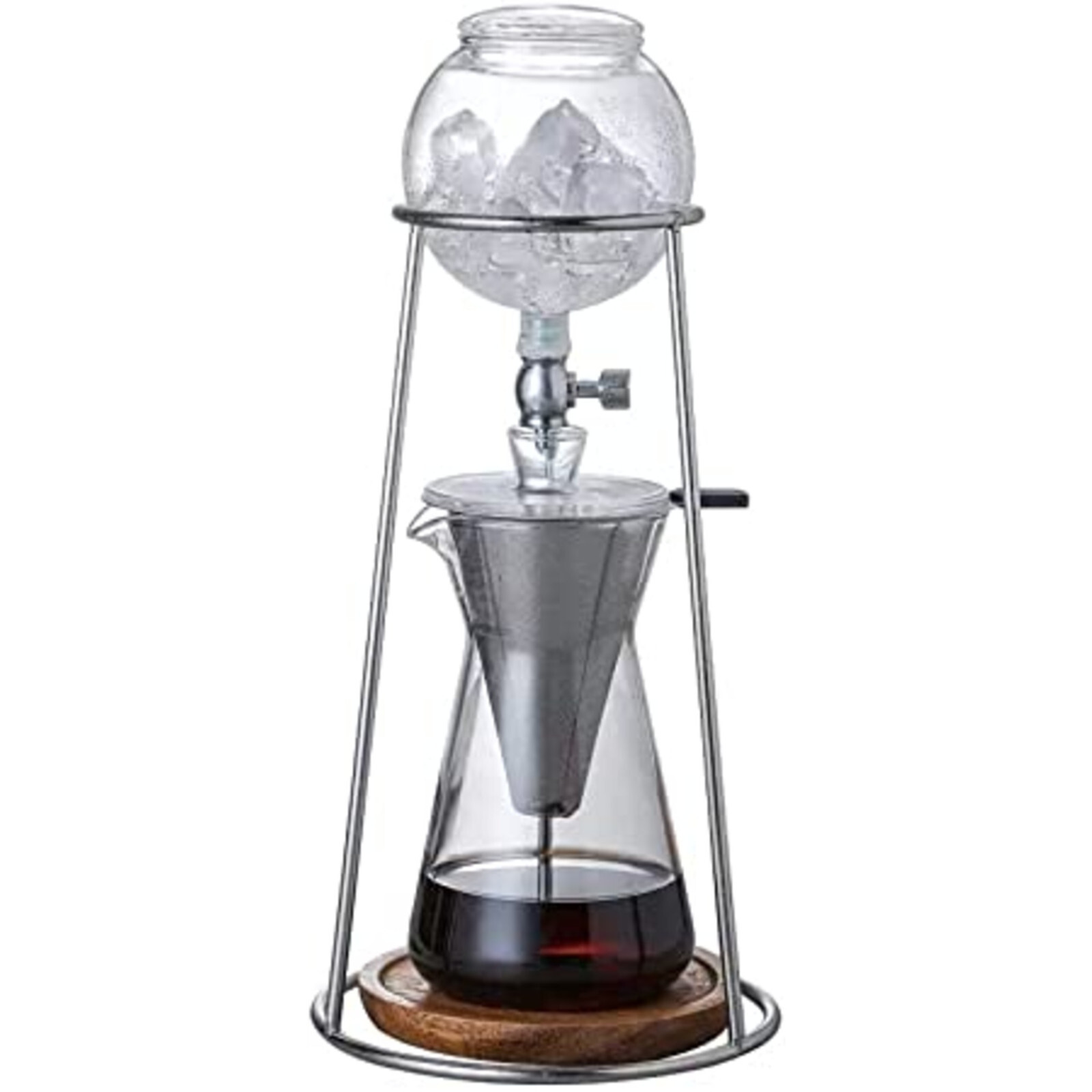 Iced Coffee Cold Brew Drip Coffee Maker Stainless Steal 400mL Borosilicate Glass