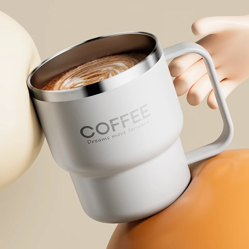 Stainless Steel Double Wall Thermal Coffee Cup Portable Travel Mug Milk, coffee
