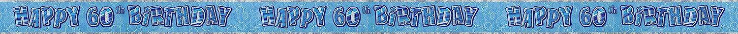 12ft Blue Glitz Foil Aged Birthday Banner Party Decoration
