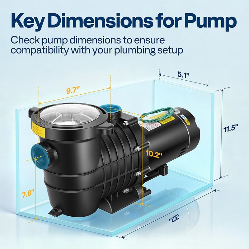 1.5HP Swimming Pool Pump Replacement for Hayward In/Above Ground 6500GPH 115/230