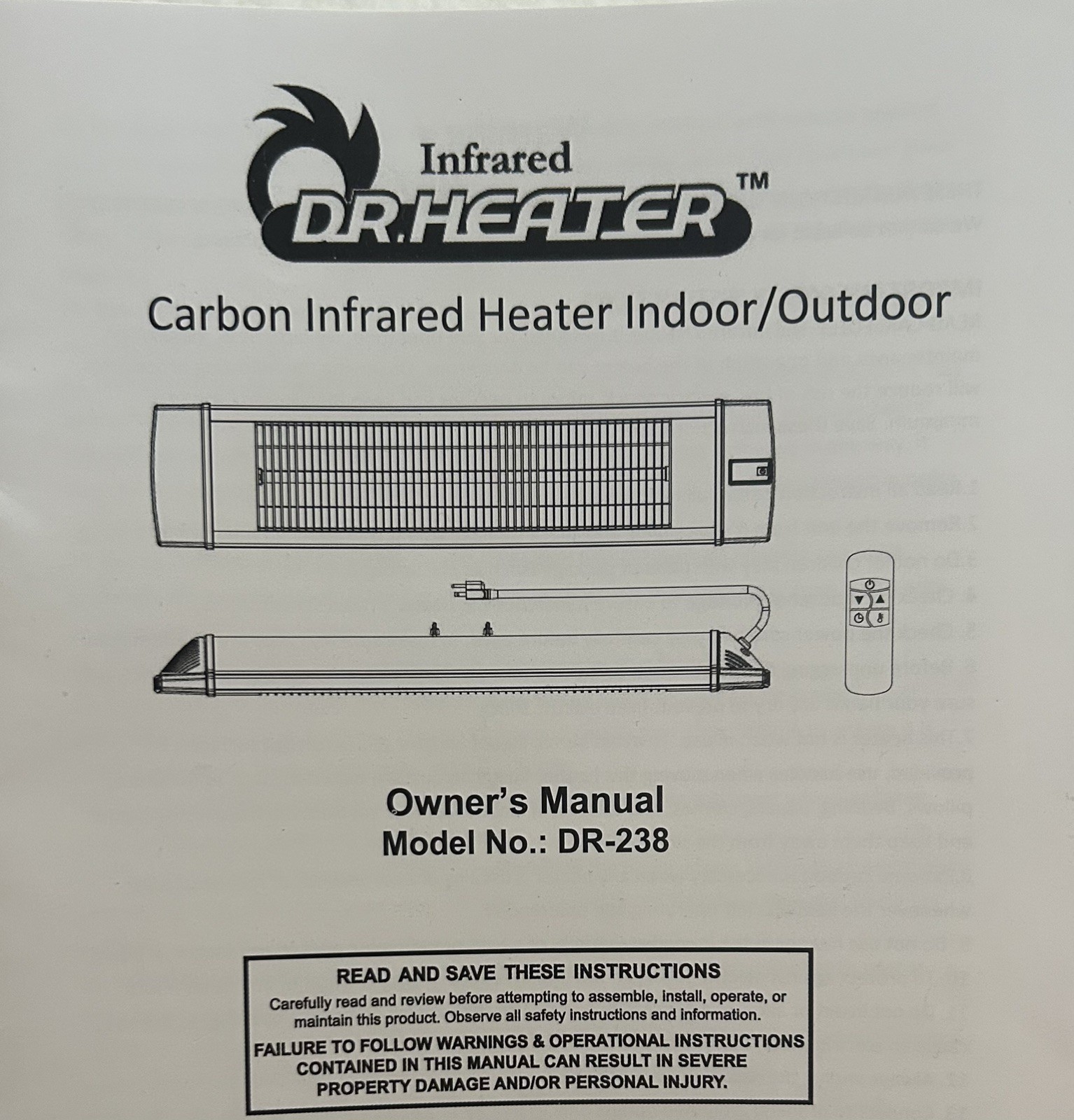 Dr. Heater DR-238 1500W Carbon Infrared Heater