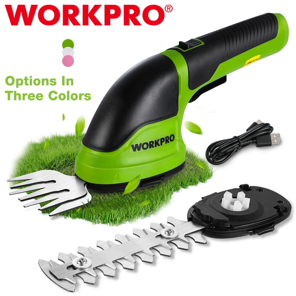 WORKPRO Cordless Grass Shear Shrubbery Trimmer 2 in 1 Hedge Shears/Grass Cutters