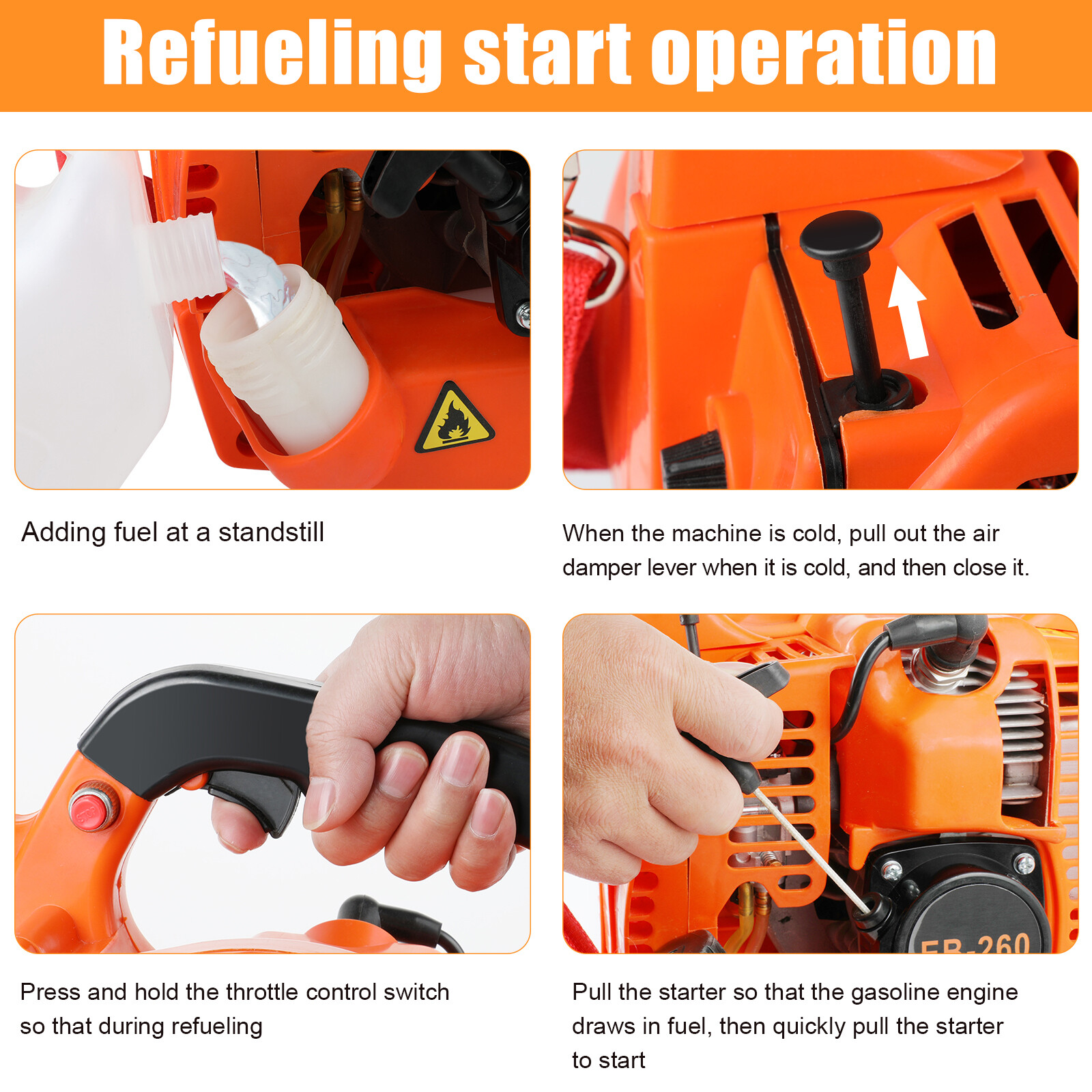Handheld 2-Stroke Leaf Blower Gas Powered Commercial Heavy Duty Grass Yard