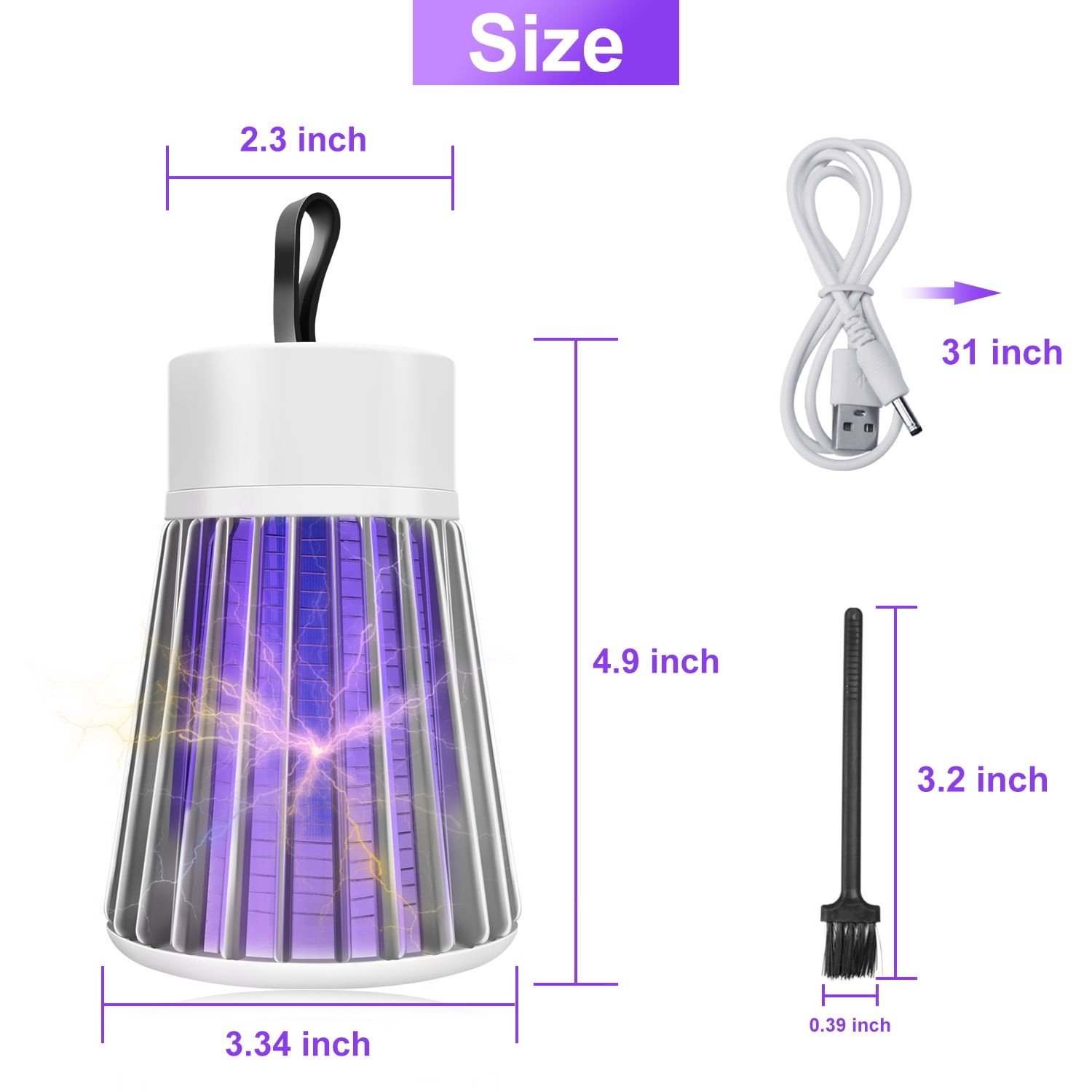 Bug Zapper Indoor Outdoor Electric Insert Killer Fly Mosquito Trap Light, White