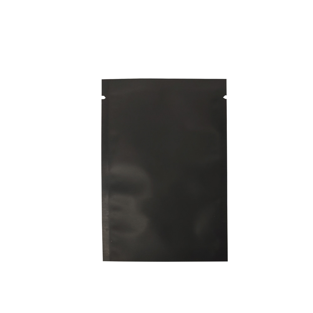 100 Double-Sided Matte Black Open Top Mylar Foil Sample Snack Pack Storage Bags
