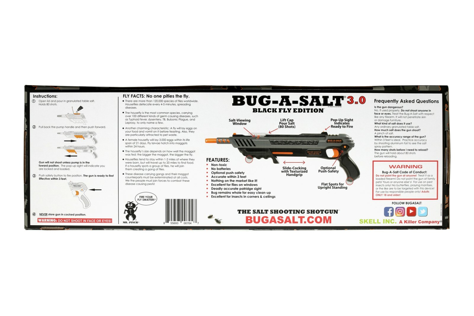 Damaged Box Authentic BUG-A-SALT 3.0 Black Fly Insect Eradication Salt Gun