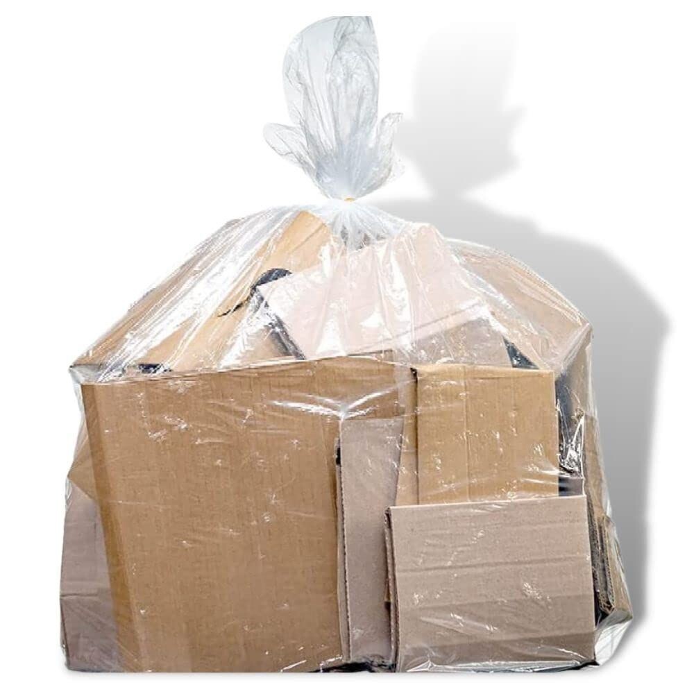 Plasticplace 12-16 Gallon Trash Bags – Clear, Case of 250 Garbage Bags