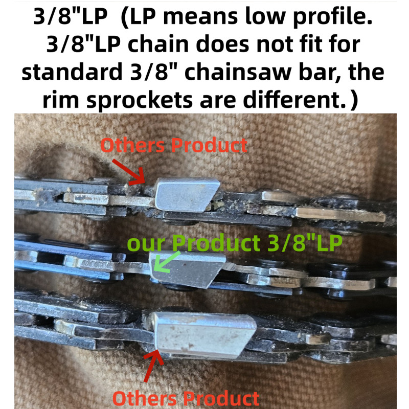 5X 20″ Chainsaw Saw 3/8″LP Chain Blade .050 Gauge 72DL Link for Stihl Husqvarna
