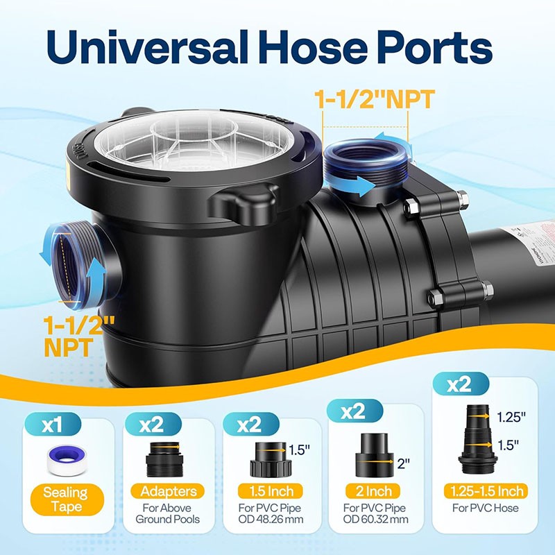 1.5HP Swimming Pool Pump Replacement for Hayward In/Above Ground 6500GPH 115/230