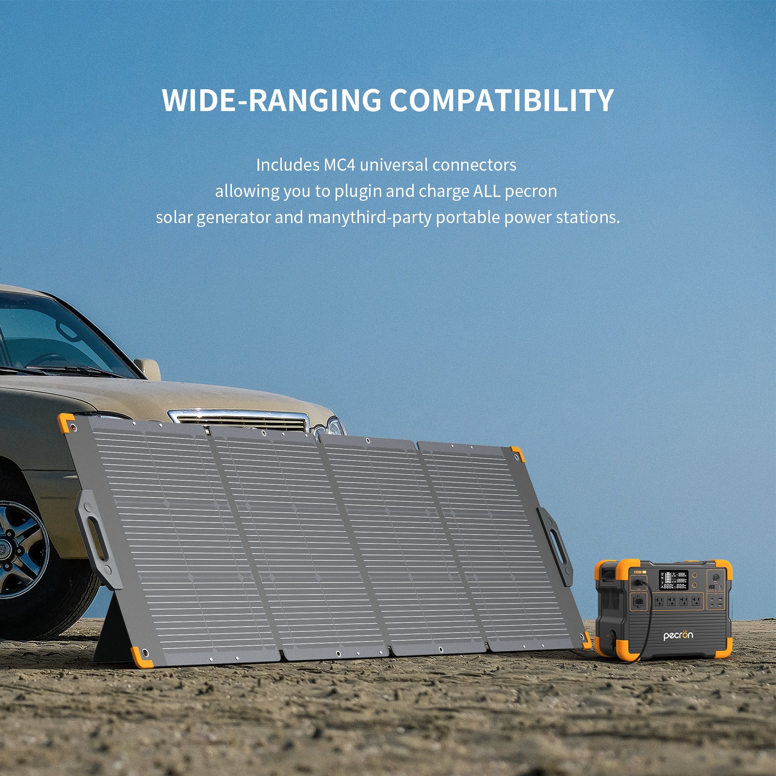 Used-300W Portable Solar Panel PECRON Kit for Power Station Generator Outdoors