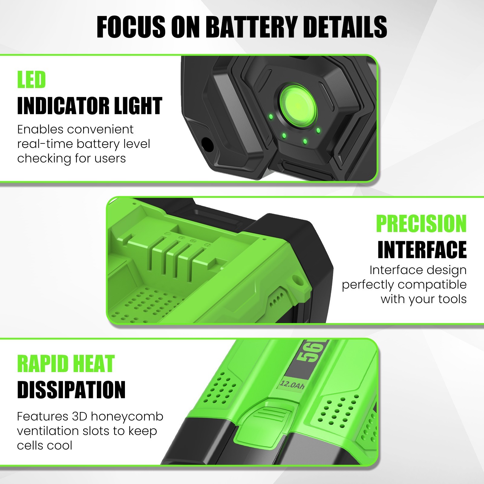 1~2PACK 56V 12.0Ah upgrade For EGO BA5600T Power + 56V 10Ah Lithium New Battery