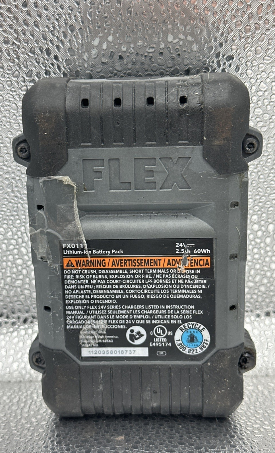 flashing-not working-FLEX 2 PACK 24V 2.5Ah Lithium-Ion Battery