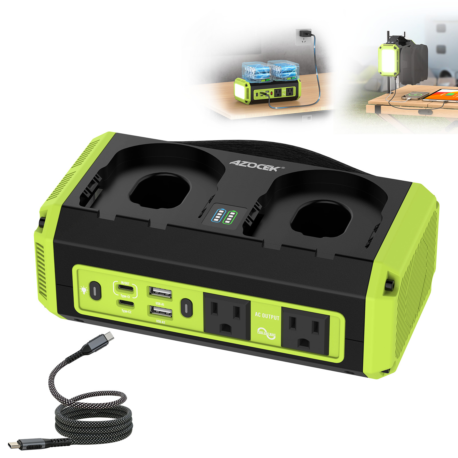 350W Power Inverter Compatible with Ryobi 18V Battery 120V(Battery Not Included)