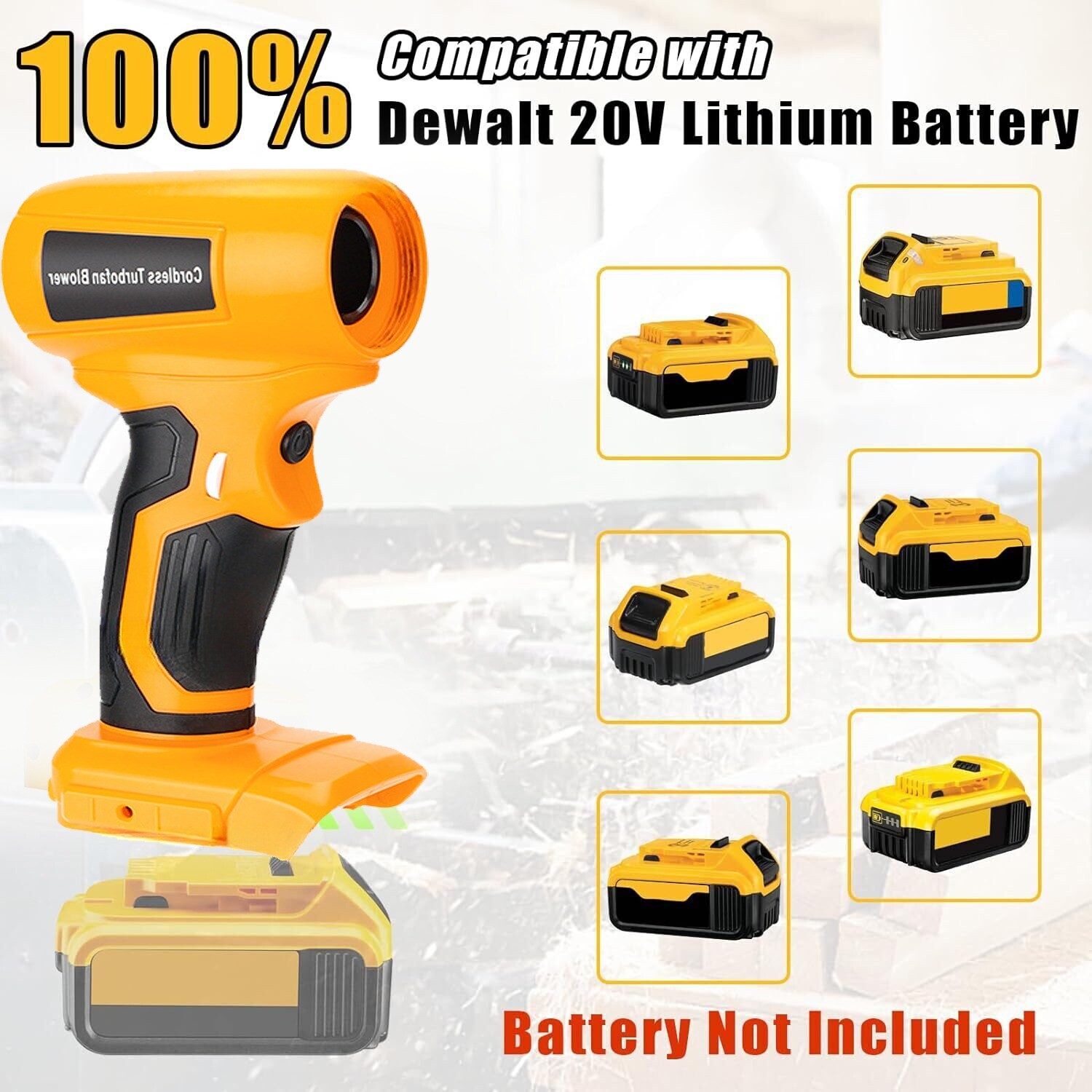 210W Cordless Air Blower Electric Garden Leaf Snow Dust Cleaner for Dewalt 20v