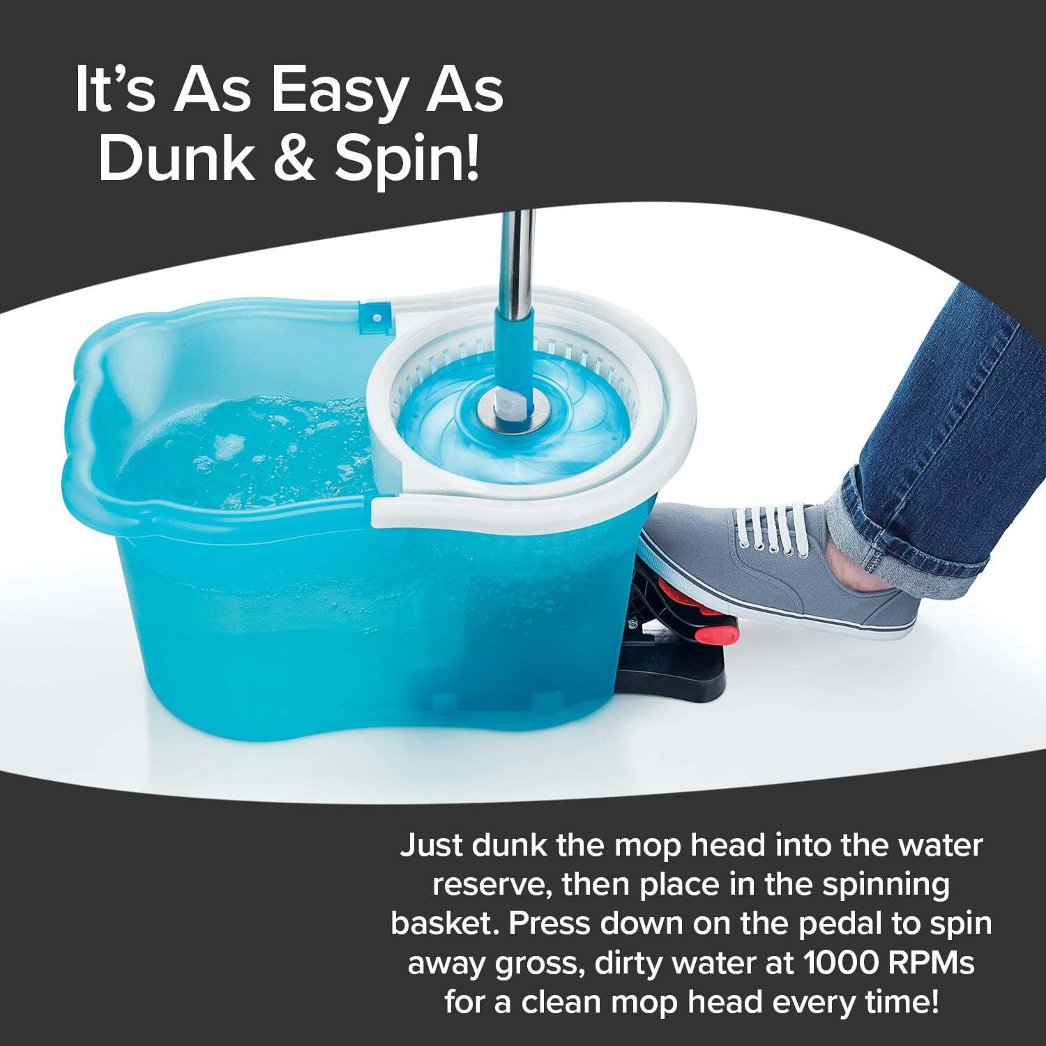 Hurricane Spin Mop Home Cleaning System by BulbHead, Floor Mop with Bucket