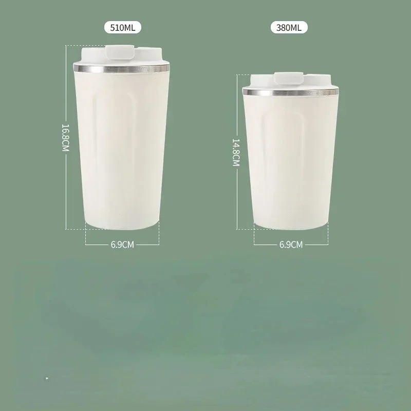 380ml/510ml Stainless Steel Travel Coffee Mug Thermos Cup Leak-Proof Office